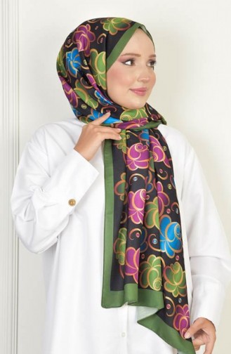 Rose Soft Pamuksu Desenli Şal Yeşil Rosesoft00 0200