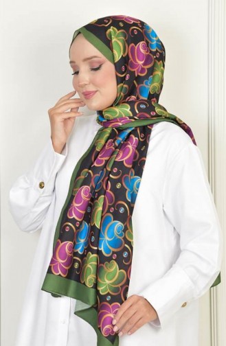 Rose Soft Pamuksu Desenli Şal Yeşil Rosesoft00 0200