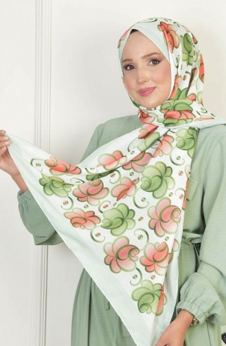 Rose Soft Pamuksu Desenli Şal Mint Rosesoft00 029