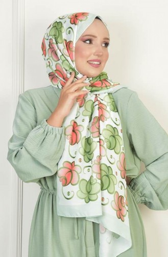 Rose Soft Pamuksu Desenli Şal Mint Rosesoft00 029