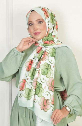 Rose Soft Pamuksu Desenli Şal Mint Rosesoft00 029