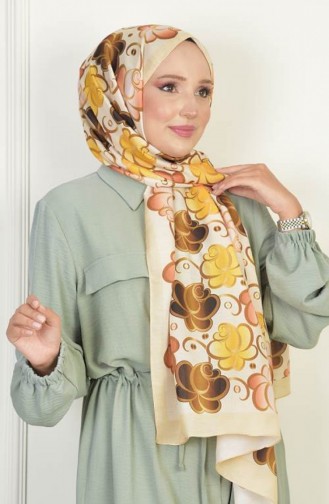Rose Soft Pamuksu Desenli Şal Altuni Sarısı Rosesoft00 257