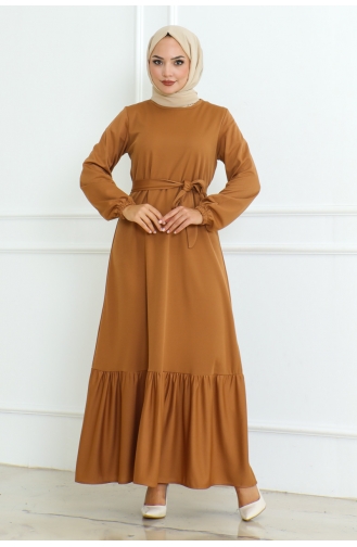 North Mira Belted Dress 207-04 Camel 207-04