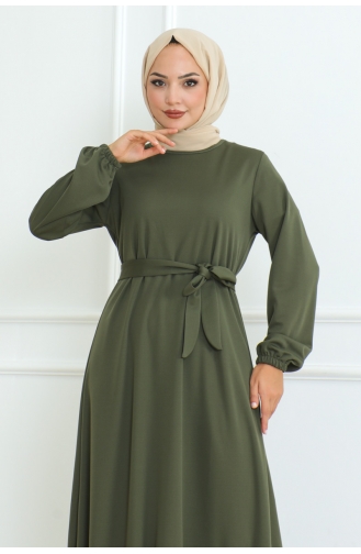 Kuzey Mira Kemerli Elbise 207-05 Haki