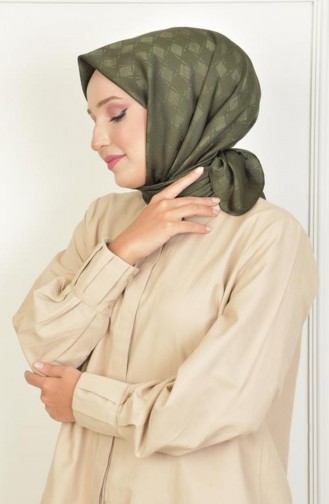 Platinum Checkerboard Pattern Scarf Khaki Platinum00 004 00_004