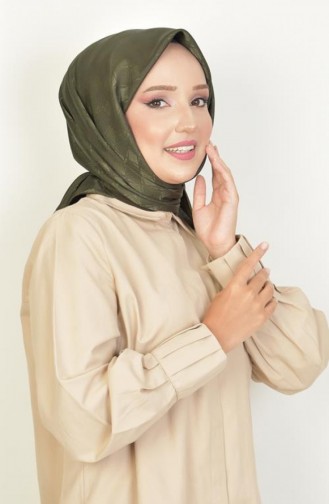 Platinum Checkerboard Pattern Scarf Khaki Platinum00 004 00_004