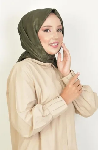 Platin-Schal Mit Karomuster Khaki Platındama00 004 00_004