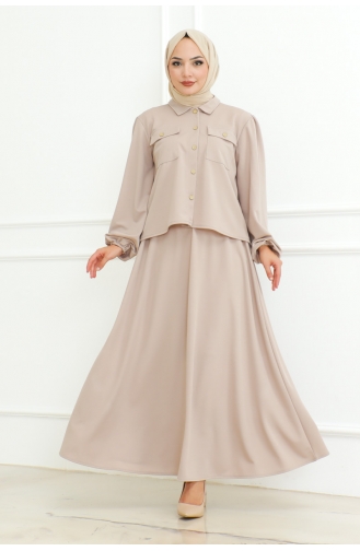 Ensemble Hijab Avec Jupe 2091-04 Vison 2091-04
