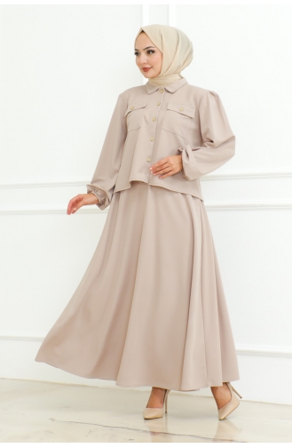 Ensemble Hijab Avec Jupe 2091-04 Vison 2091-04