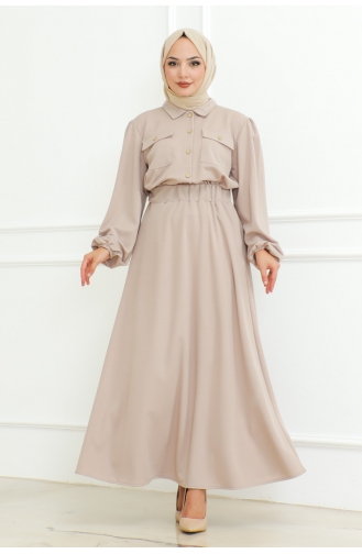 Ensemble Hijab Avec Jupe 2091-04 Vison 2091-04