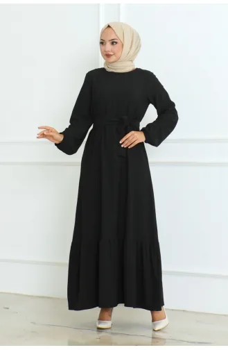 Robe Portefeuille En Coton 0096-01 Noir 0096-01