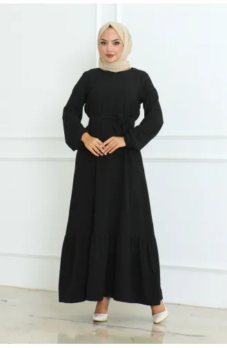 Robe Portefeuille En Coton 0096-01 Noir 0096-01