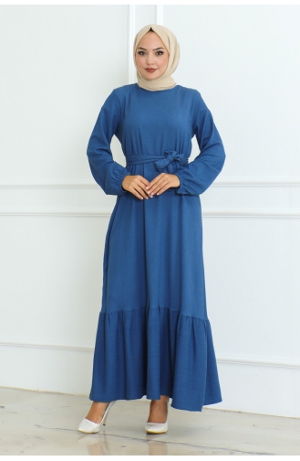 Cotton Crepe Dress 0096-02 Indigo 0096-02