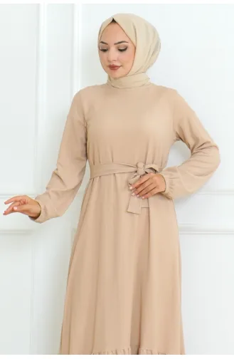 Robe Portefeuille En Coton 0096-03 Vison 0096-03