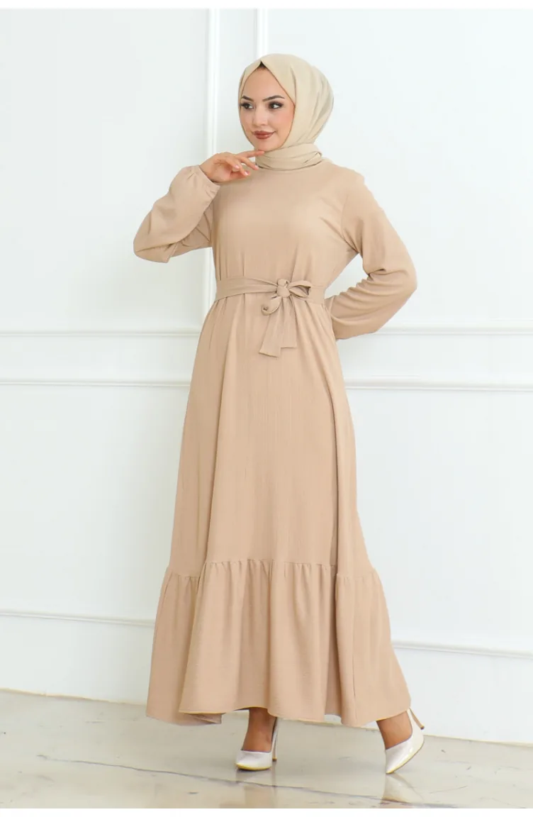Robe Portefeuille En Coton 0096-03 Vison 0096-03