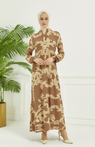 Robe Longue à Motifs 4099-05 Vison 4099-05