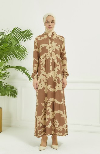 Robe Longue à Motifs 4099-05 Vison 4099-05
