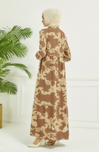 Robe Longue à Motifs 4099-05 Vison 4099-05