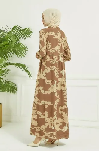 Robe Longue à Motifs 4099-05 Vison 4099-05