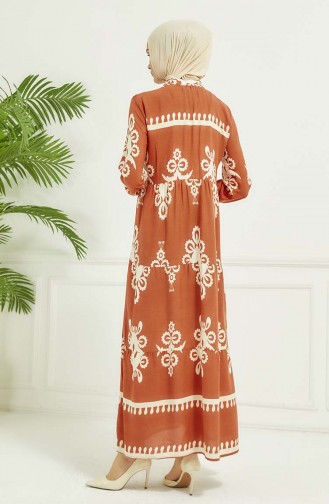 Robe A Motifs Carreaux 4100-06 Orange 4100-06