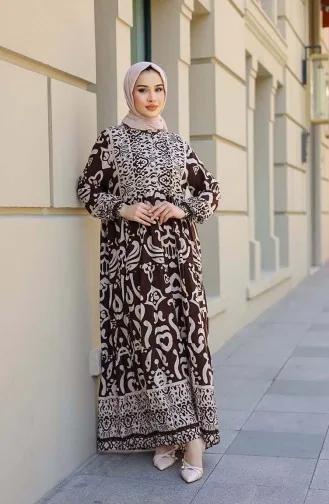 Robe A Motifs 4101-02 Marron 4101-02