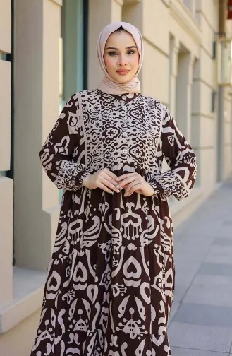 Robe A Motifs 4101-02 Marron 4101-02