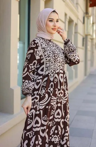 Robe A Motifs 4101-02 Marron 4101-02