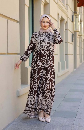 Robe A Motifs 4101-02 Marron 4101-02