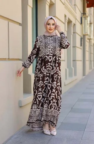 Robe A Motifs 4101-02 Marron 4101-02