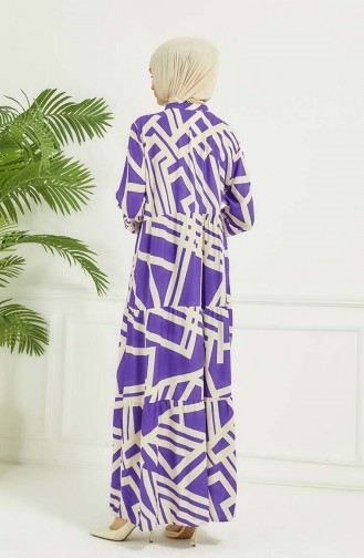 Robe A Motifs Géométriques 4106-02 Lilas 4106-02