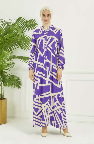 Robe A Motifs Géométriques 4106-02 Lilas 4106-02