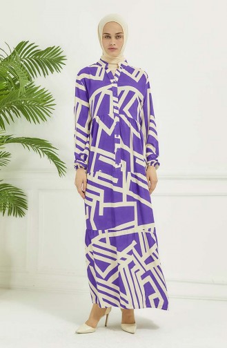 Robe A Motifs Géométriques 4106-02 Lilas 4106-02
