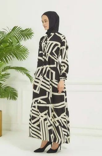 Robe A Motifs Géométriques 4106-04 Noir 4106-04