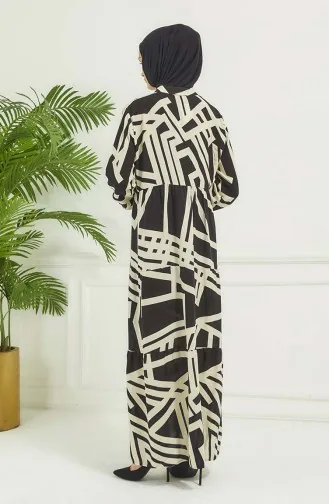 Robe A Motifs Géométriques 4106-04 Noir 4106-04