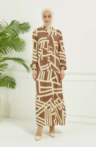 Robe A Motifs Géométriques 4106-05 Vison 4106-05