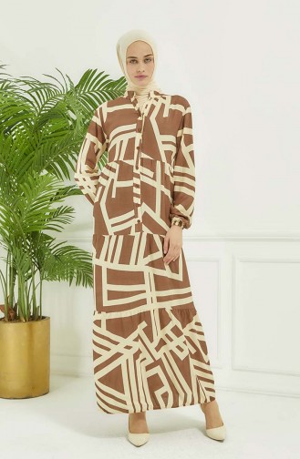 Robe A Motifs Géométriques 4106-05 Vison 4106-05