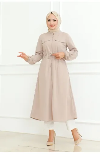 Hijab-Mantel Mit Schnürung 2092-02 Nerz 2092-02