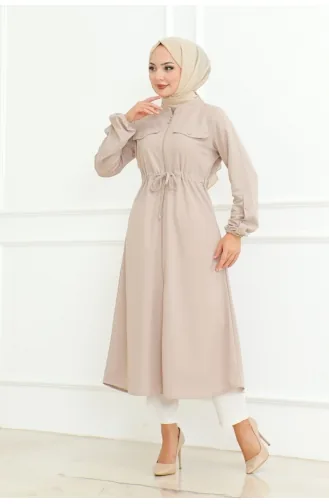 Hijab-Mantel Mit Schnürung 2092-02 Nerz 2092-02