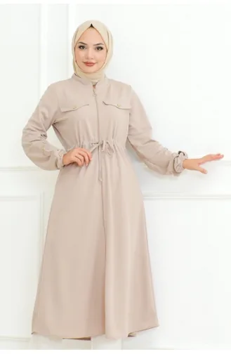 Hijab-Mantel Mit Schnürung 2092-02 Nerz 2092-02