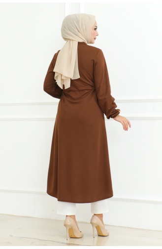 Hijab-Mantel Mit Schnürung 2092-04 Braun 2092-04