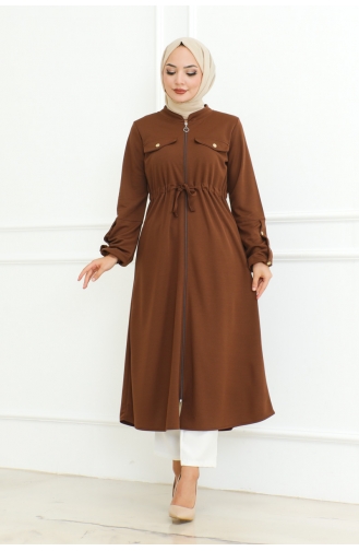 Hijab-Mantel Mit Schnürung 2092-04 Braun 2092-04