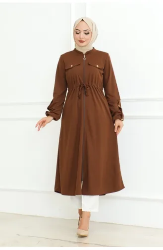 Hijab-Mantel Mit Schnürung 2092-04 Braun 2092-04