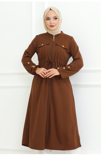 Hijab-Mantel Mit Schnürung 2092-04 Braun 2092-04
