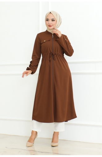 Hijab-Mantel Mit Schnürung 2092-04 Braun 2092-04