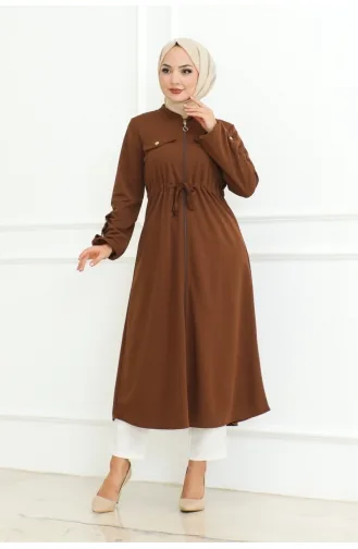 Hijab-Mantel Mit Schnürung 2092-04 Braun 2092-04