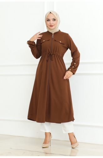 Hijab-Mantel Mit Schnürung 2092-04 Braun 2092-04