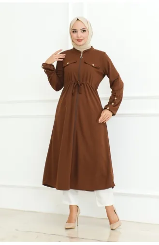 Hijab-Mantel Mit Schnürung 2092-04 Braun 2092-04