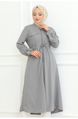 Hijab-Mantel Mit Schnürung 2092-05 Grau 2092-05