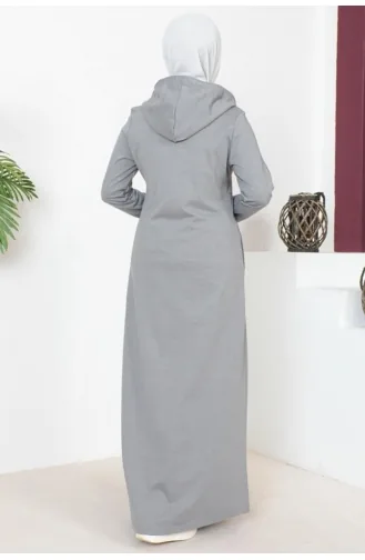 Hooded Hijab Abaya 2063-03 Gray 2063-03