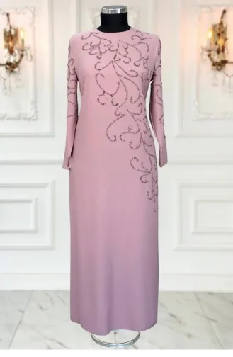 Amine Hüma Cansu Hijab Avondjurk Poeder 3312